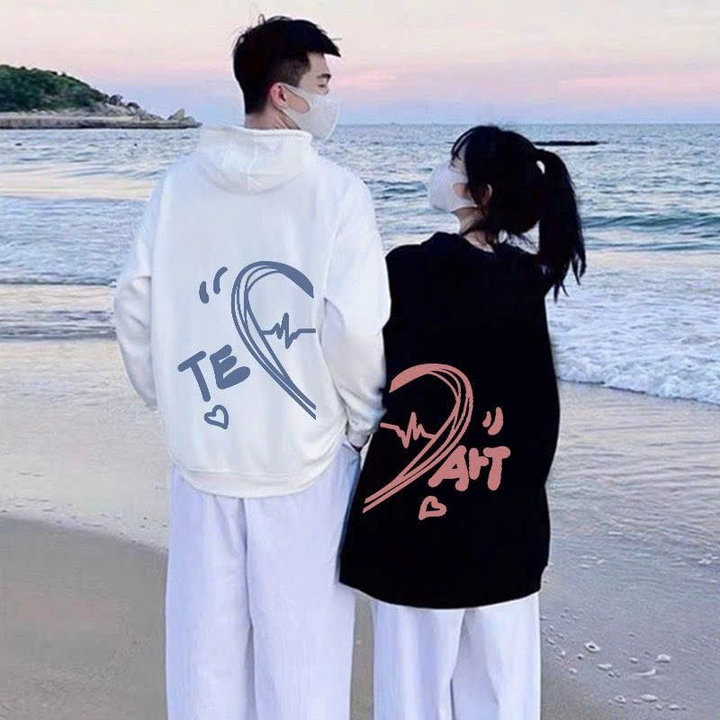 Áo Hoodie Cặp Đôi Nam Nữ Unisex Vải Nỉ In Hình Mảnh Ghép Trái Tim Tp90 - Golden Dream