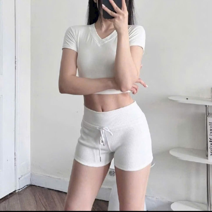 Alternative view of Quần Đùi Nữ Dáng Ôm Thun Da Cá Phối Lưng Thun Bảng To Bt35p- Sam Store