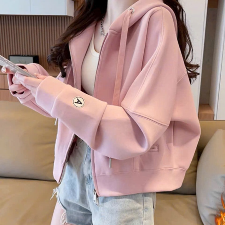Áo Khoác Nỉ Form Lửng Nữ Vải Nỉ Dày Dặn Thêu Chữ A Tay Siêu Xinh Ut66 - Phương Store