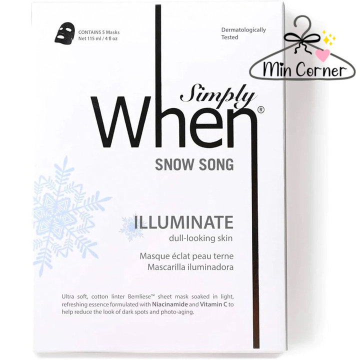 Mặt Nạ Simply When Snow Song Illuminate Chính Hãng - Cấp Ẩm Sâu, Làm Sáng Da, Phù Hợp Mọi Loại Da Mpf15 - Min Corner