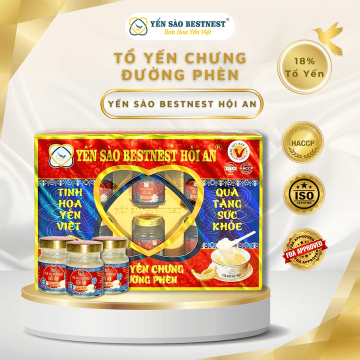 Alternative view of [mua 2 Tặng 1] Yến Sào Bestnest Hội An - Tổ Yến Chưng Sẵn Đường Phèn 18% - Hộp Quà 6 Hũ X 70ml