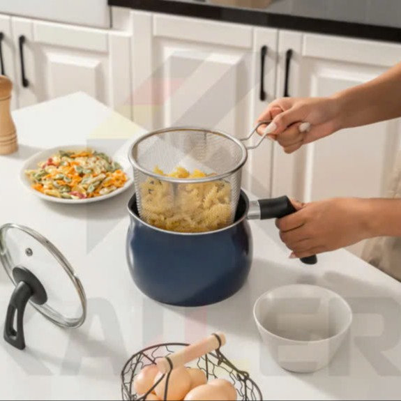 Alternative view of Nồi Chiên Ngập Dầu Vung Tự Đứng Đa Năng Nấu Cháo, Luộc Dung Tích 2.6l Kailer Kl-008 Nhiều Màu