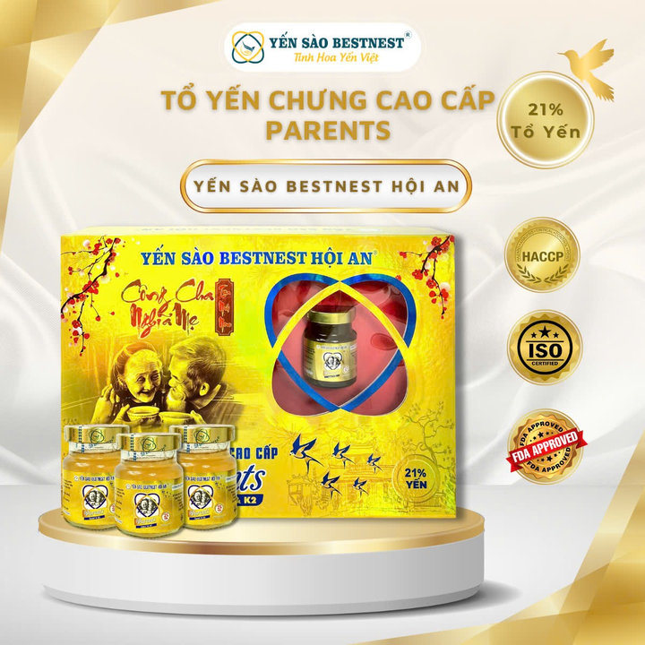 Alternative view of [mua 2 Tặng 1] Yến Sào Bestnest Hội An - Tổ Yến Chưng Cao Cấp Parents 21% - Hộp Quà 8 Hũ X 70ml