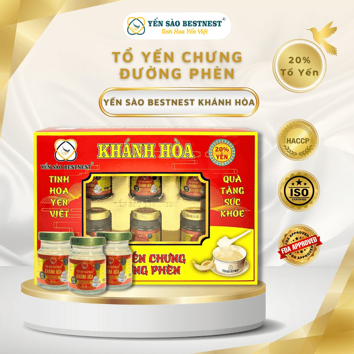 Alternative view of [mua 2 Tặng 1] Yến Sào Bestnest Khánh Hoà - Tổ Yến Chưng Sẵn Đường Phèn 20% (hộp 6 Hũ X 70ml)