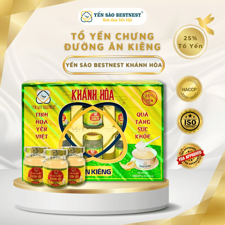 Alternative view of [ Mua 2 Tặng 1] Yến Sào Bestnest Khánh Hoà - Tổ Yến Chưng Sẵn Đường Ăn Kiêng 25% (hộp 6 Hũ X 70ml)
