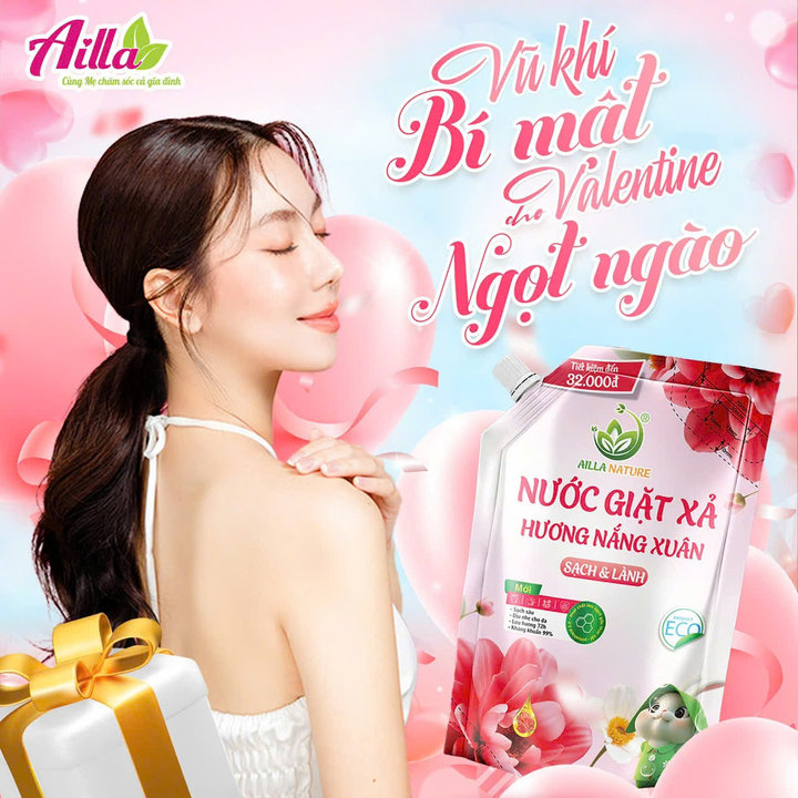 Nước Giặt Xả Ailla Nature Hương Nắng Xuân Thùng X 3 Túi 2kg Sạch Sâu - Lưu Lâu - Công Nghệ Châu Âu – An Toàn Cho Cả Gia Đình!