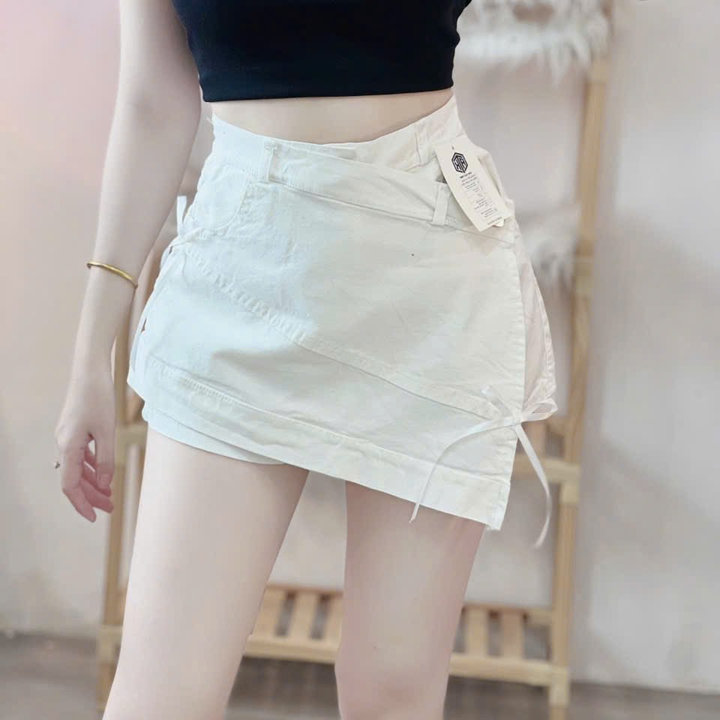Alternative view of Chân Váy Kaki Đắp Chéo Đính Nơ - Lê Phương Boutique