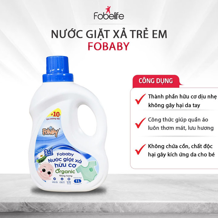 Alternative view of Nước Giặt Xả Hữu Cơ Em Bé Fobaby 1000ml Lưu Hương Lâu An Toàn Cho Bé- Fobelife