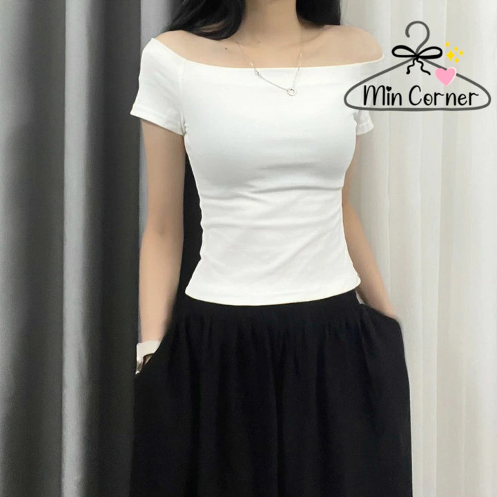 Alternative view of Áo Trễ Vai Cộc Tay Body Cotton Co Giãn A55 Phong Cách Hàn Quốc Hàng Đẹp Phom Chuẩn Ms124 - Min Corner