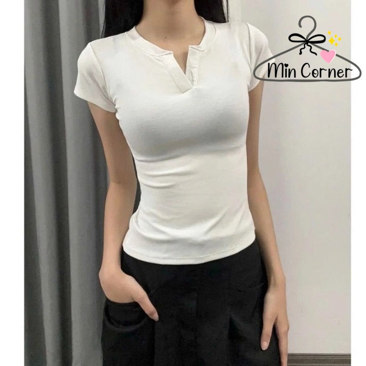 Áo Thun Cổ Trụ Tàu Ôm Body Cotton Ms126 - Min Corner