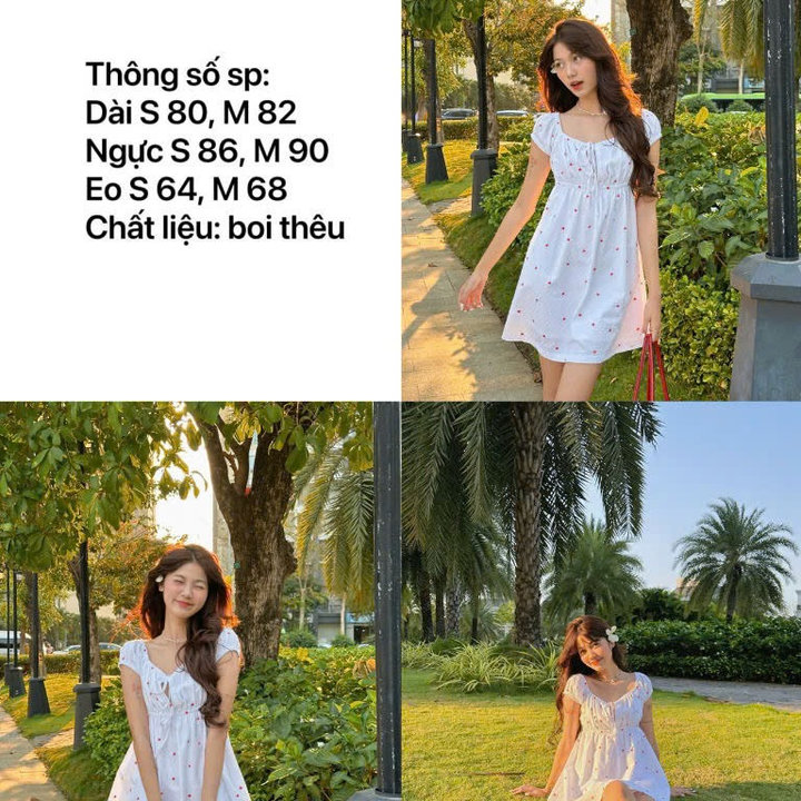 [shoppumi] Đầm Madi Nền Trắng Họa Tiết Tim Nhỏ Sm Pumi
