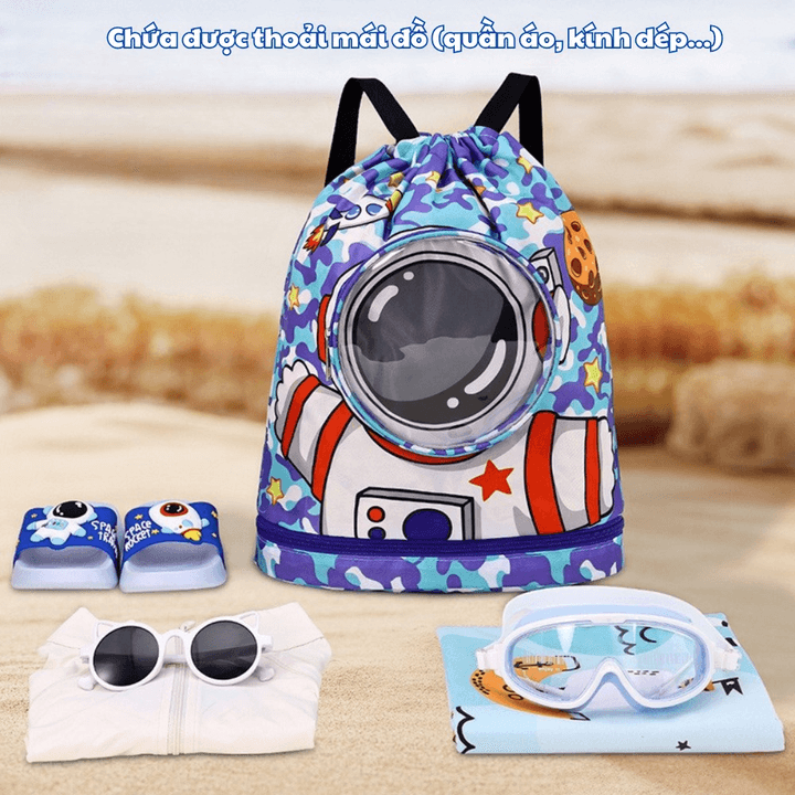 Alternative view of Túi Đựng Đồ Bơi, Đồ Thể Thao Bh Kids, Có Ngăn Khô Và Ướt Riêng Biệt, Ngăn Để Giày, Kính, Họa Tiết Hoạt Hình Ch176 - Bh Kids