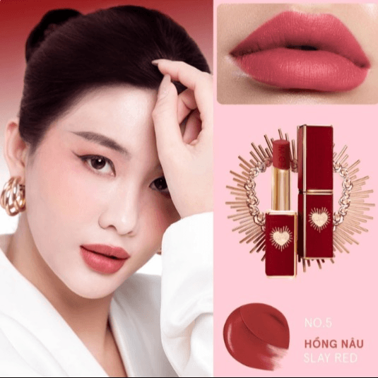 M.o.i-son Lì Cao Cấp Queen Of Rose No.5 Slay Red - Màu Hồng Nâu