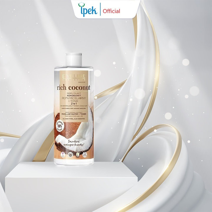 Nước Tẩy Trang Rich Coconut Dưỡng Ẩm Tinh Dầu Dừa 2 Tác Động 500ml- Eveline