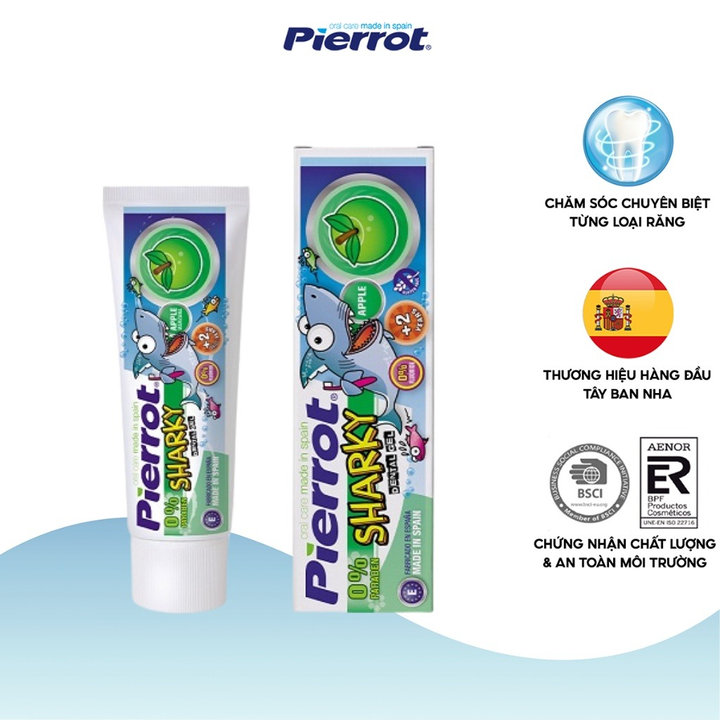 Alternative view of Gel Đánh Răng Trẻ Em Sharky Calci Hữu Cơ Hương Táo 75ml- Pierrot
