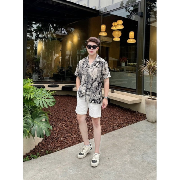 Alternative view of Áo Sơ Mi Cuban Shirt Cộc Tay Nam Scb01 Vải Lụa Hàn Họa Tiết Form Regular Fit - Tuto5