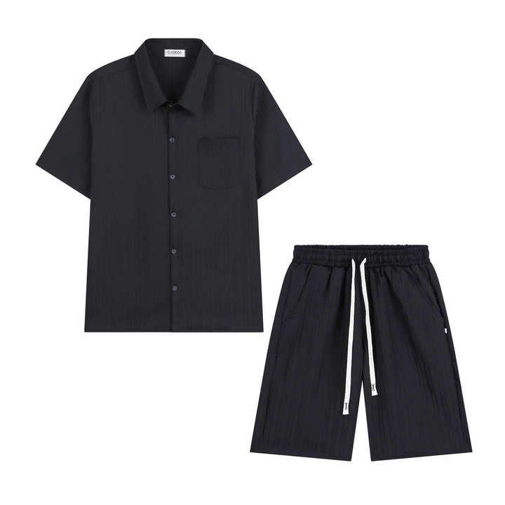 Alternative view of Bộ Sơ Mi Quần Lửng Chất Liệu Đũi Gân 4 Chiều Thoáng Mát - Men’s Style