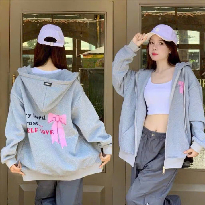 Alternative view of Áo Khoác Nỉ In Nơ Hồng Nam Nữ Unisex Ug82sw-sam Store