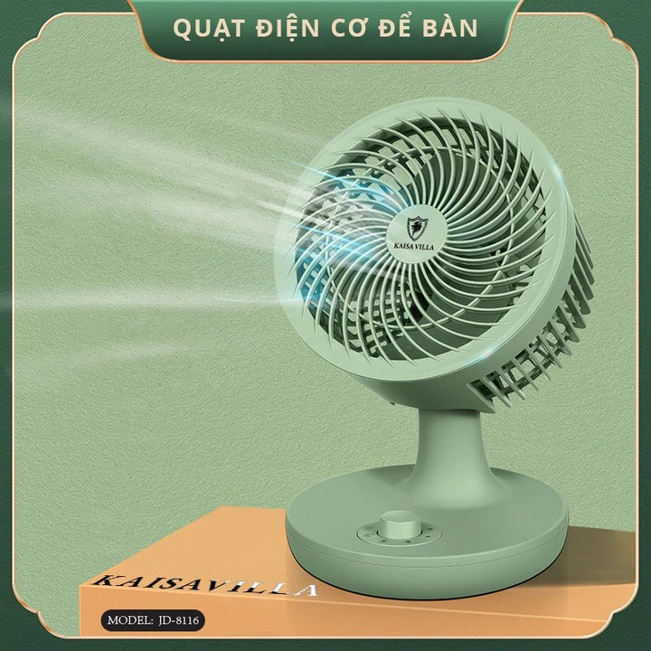 Quạt Để Bàn Kaisa Villa Công Nghệ Đức Jd-8116 Cắm Điện, Quạt Mini 3 Tốc Độ Gió, Bảo Hành 12 Tháng