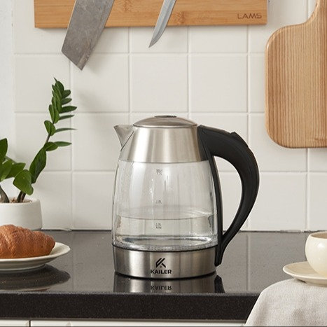 Ấm Siêu Tốc Thuỷ Tinh Kailer Kl-004 Công Tắc Nhiệt Siêu Bền Bảo Hành 24 Tháng