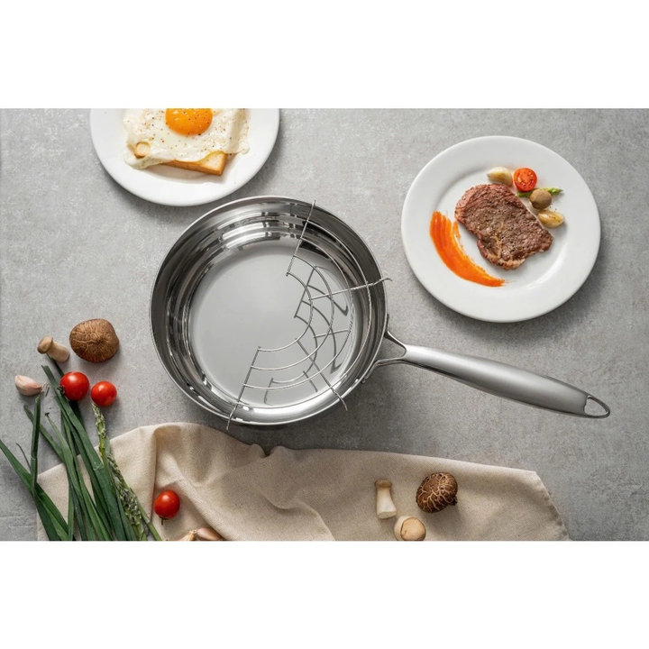 Alternative view of Chảo Chống Dính Tự Thân Inox 304 Nguyên Khối Dùng Mọi Loại Bếp, Chảo 3 Lớp Sâu Lòng Dày Dặn 3 Size Kailer- Bh 12 Tháng