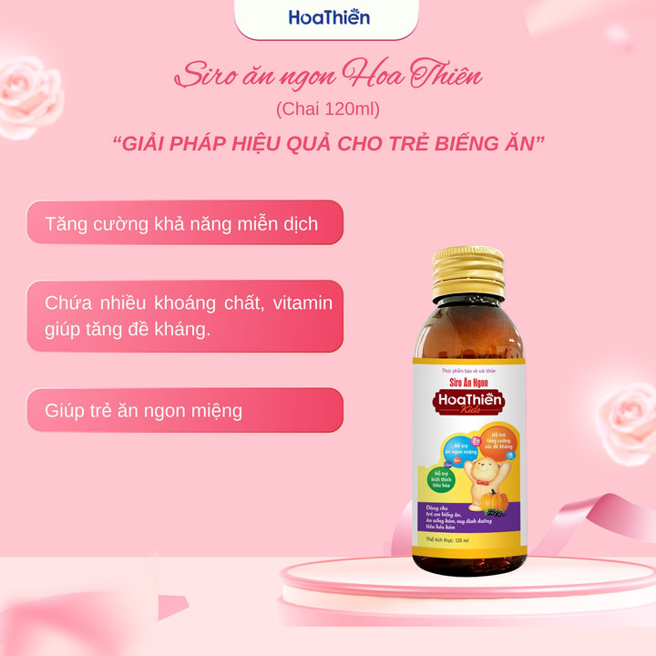 Alternative view of Siro Ăn Ngon Hoa Thiên Kids - Chai 120ml - Giải Pháp Cho Trẻ Biếng Ăn - Hoa Thiên