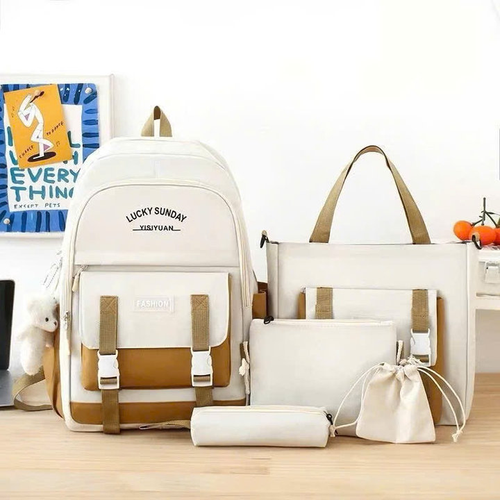Set Balo 4 Món Đi Học Phối Màu Jinmaiqi Bag Vừa A4 Gd56e- Nana House