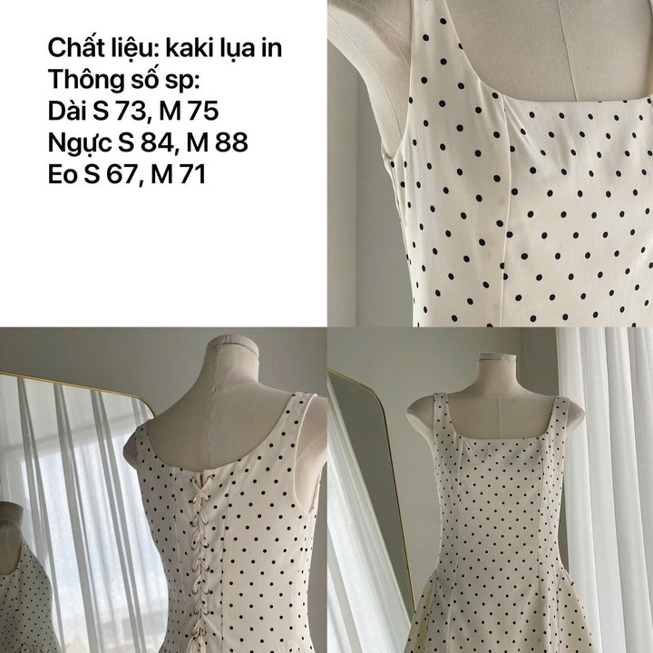[shoppumi] Đầm Zoye Có Lớp Lót 2s Bản To Thắt Dây Nơ Sau Kèm Khóa Kéo Sm Pumi