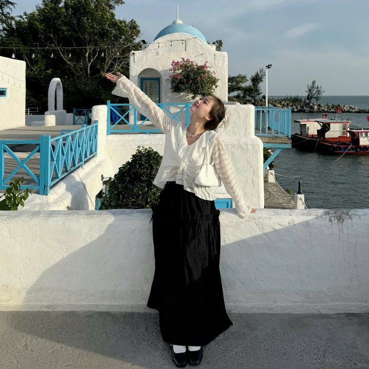 Alternative view of [shoppumi] Váy Maji Dày Dặn Dáng Dài Tầng Bèo Lưng Thun Freesize Pumi
