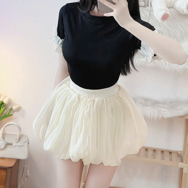 Alternative view of Set Áo Phối Viền Kèm Chân Váy Bí - Lê Phương Boutique