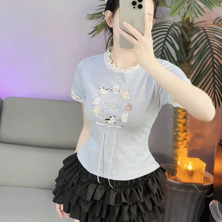 Alternative view of Áo Viền Ren In Hình Cún = Lê Phương Boutique
