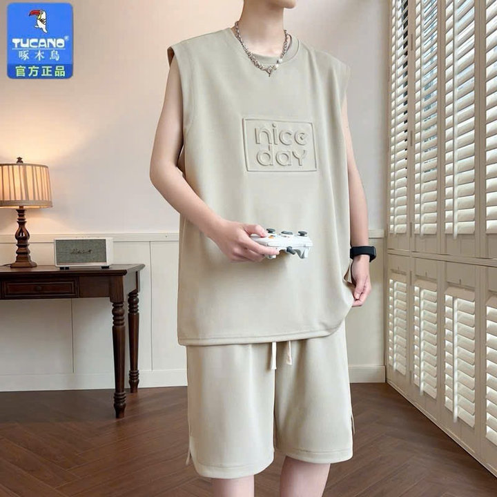 Đồ Bộ Nam Vải Thun Lạnh In Dập Nổi Chữ Nice Day Đi Chơi, Ở Nhà Tp44 - Phương Store