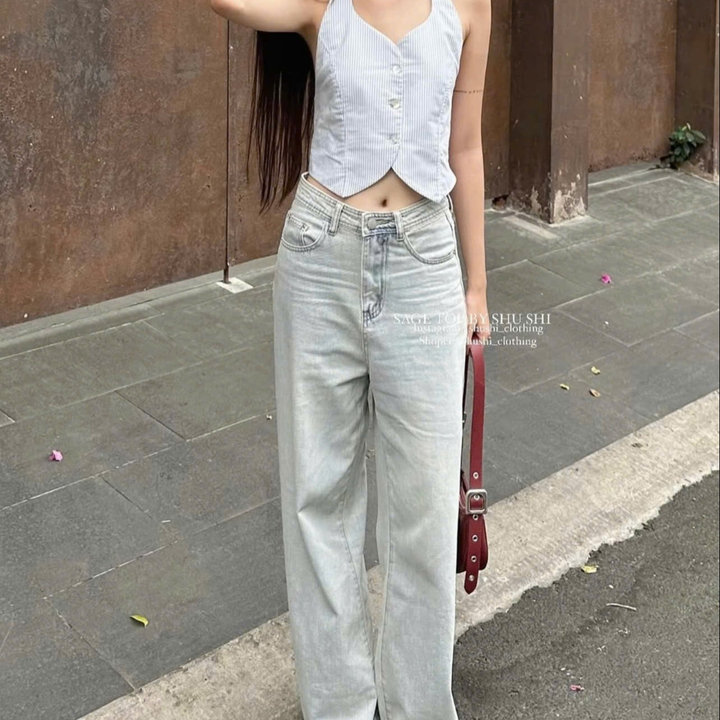 Alternative view of [shoppumi] Quần Jean Bạc Wash Màu Form Suông Dài Sml Pumi