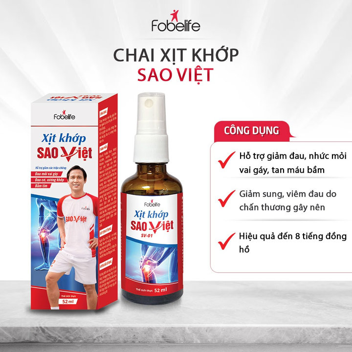 Chai Xịt Giảm Đau Nhức Xương Khớp Sao Việt - Fobelife