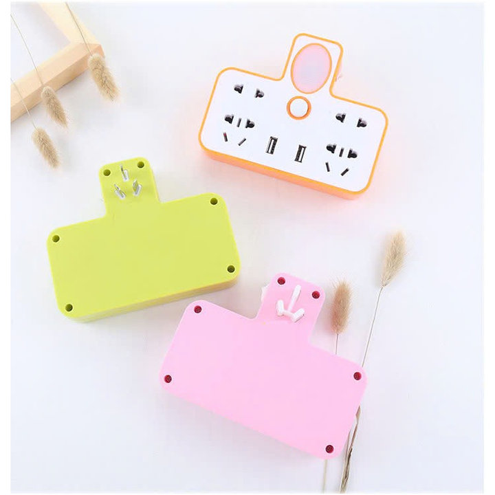 Chia Ổ Điện Kiêm Đèn Ngủ Có 2 Usb Sạc Điện Thoại - Su
