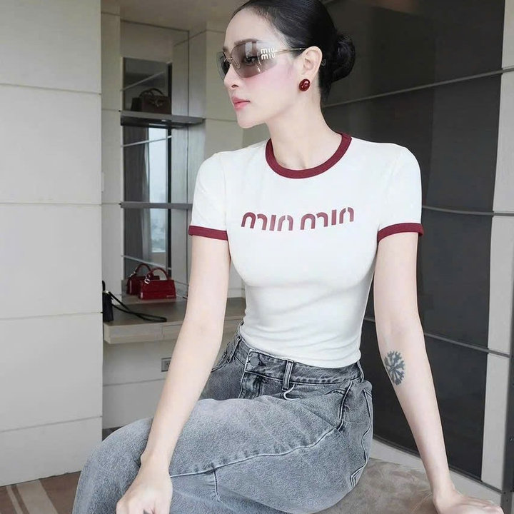 Áo Kiểu Tay Ngắn Ôm Body In Chữ Thun Borrip Loại 1 Co Giãn - Lê Phương Boutique