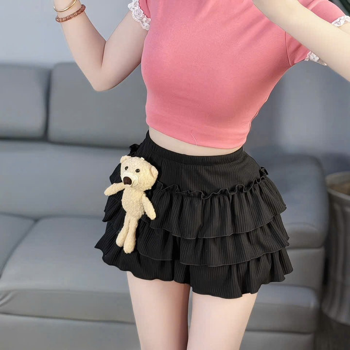 Quần Váy Gân Len Tầng Đính Gấu Dài - Lê Phương Boutique