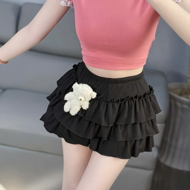 Alternative view of Quần Váy Gân Len Tầng Đính Gấu Trắng - Lê Phương Boutique