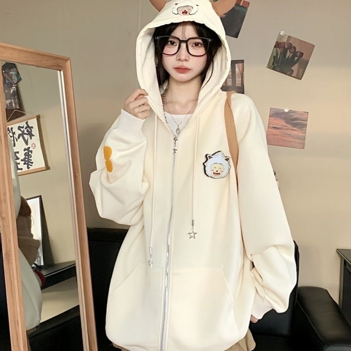 Áo Khoác Nỉ Nam Nữ Họa Tiết Cừu Vui Vẻ Và Sói Xam - Htm Fashion