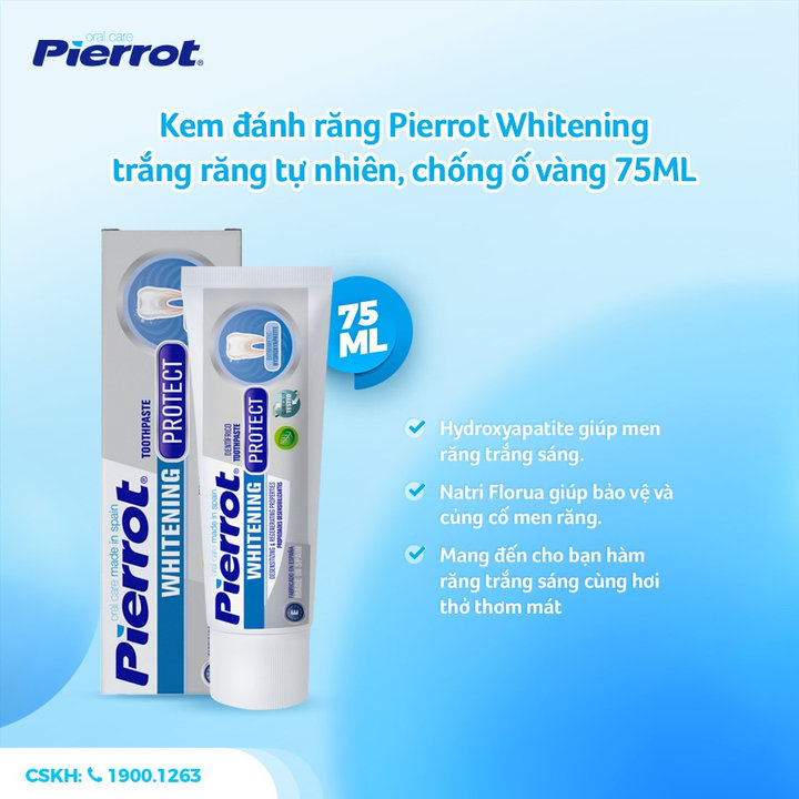 Alternative view of [ Mua 2 Tặng 1 Bàn Chải ] Kem Đánh Răng Pierrot Whitening Trắng Răng Tự Nhiên 75ml