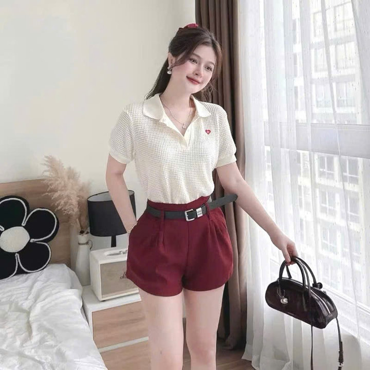 Alternative view of Set Áo Xốp Ren Lỗ Mix Quần Mango Kèm Dây Nịt Bt95fd-sam Store