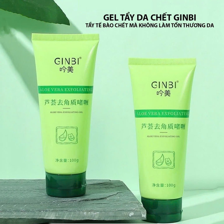 Gel Tẩy Tế Bào Chết Da Mặt Ginbi Chiết Xuất Nha Đam Làm Sạch Da Bã Nhờn, Bụi Bẩn 100g - Gdn