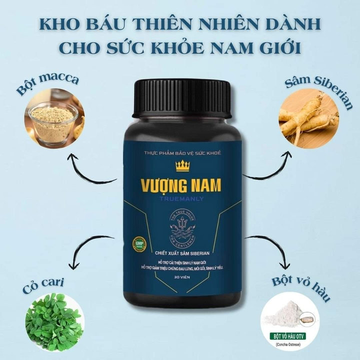 Cải Thiện Sinh Lý Nam Giới, Giảm Đau Lưng, Mỏi Gói Vượng Nam Truemanly Hộp 30 Viên - Dược Phẩm Bảo Tâm