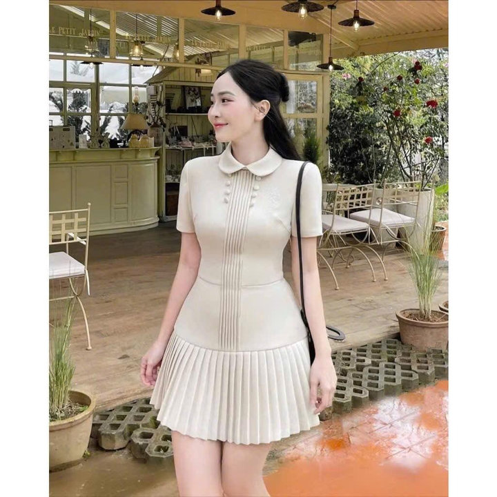 Đầm Mango Xếp Ly Cổ Bẻ Nút Bọc Kèm Quần Rời Bt95jh-nana House