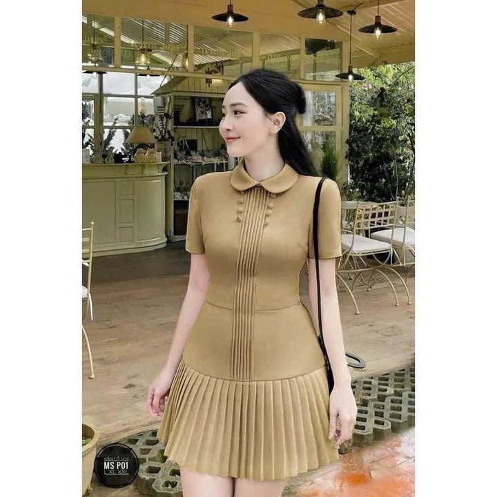 Đầm Mango Xếp Ly Cổ Bẻ Nút Bọc Kèm Quần Rời Tb95nj-sam Store