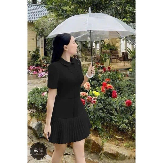 Alternative view of Đầm Mango Xếp Ly Cổ Bẻ Nút Bọc Kèm Quần Rời Tb95nj-sam Store