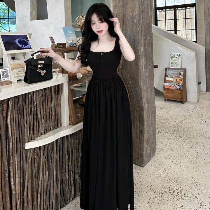 Alternative view of Đầm Maxi Thun Tăm Lạnh Cổ Vuông Bt75nh-nana House