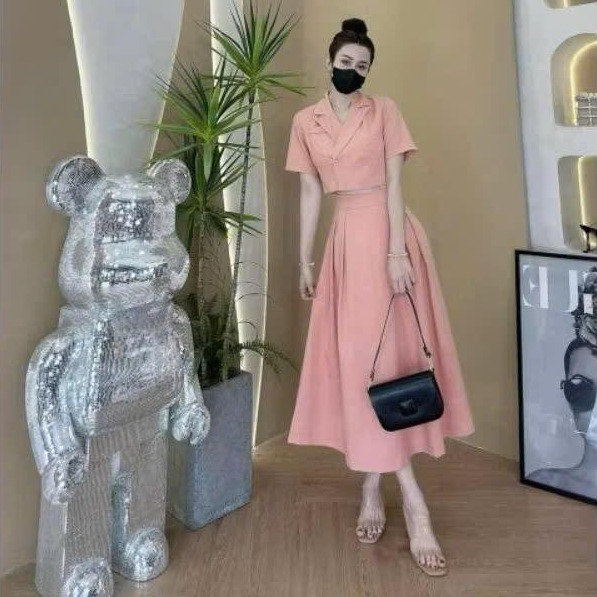 Alternative view of Set Áo Vest Nắp Túi Mix Chân Váy Khóa Kéo Lưng Thun Bt112km-nana House
