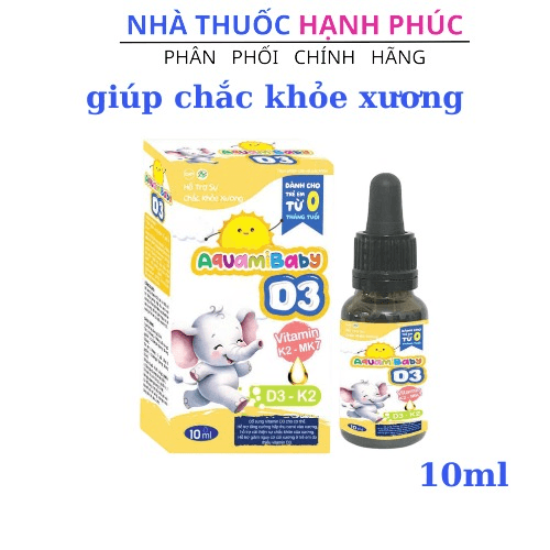 Alternative view of Vitamin Aquamibaby D3 Giúp Hấp Thu Canxi, Chắc Khỏe Xương Hộp 10 Ml - Hoàng Liên