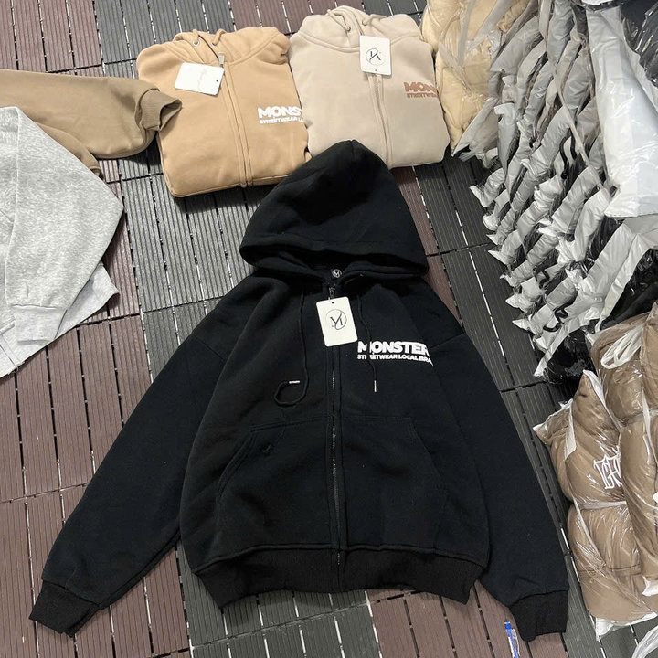 Alternative view of Áo Khoác Hoodie Nỉ Nam Nữ Form Rộng In Chữ Monsters - Htm Fashion